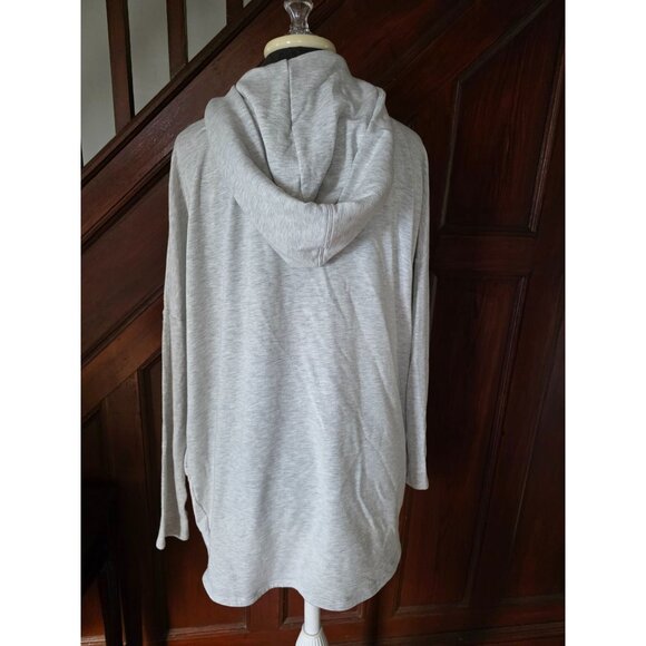 Athleta Womens Heather Gray Drape Hooded Sweatshirt M - Picture 4 of 9